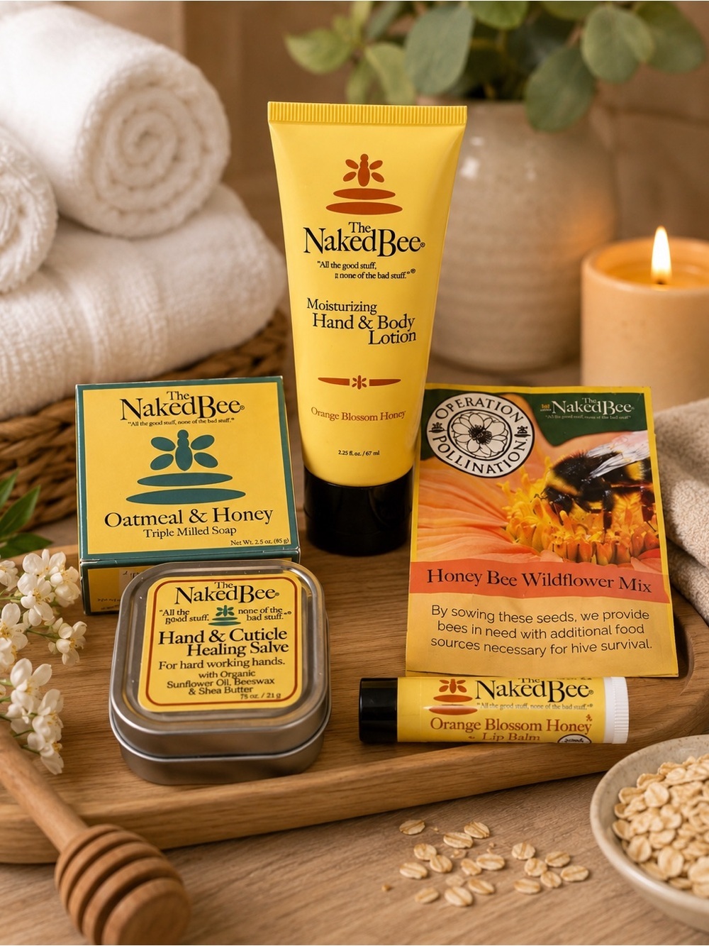The Naked Bee Bath & Body Gift Set | Honey & Oatmeal Skincare Bundle | NWT